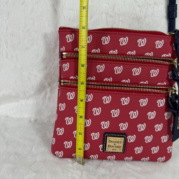 Dooney & Bourke Washington Nationals Crossbody Bag Red Triple Zip MLB - Picture 8 of 11